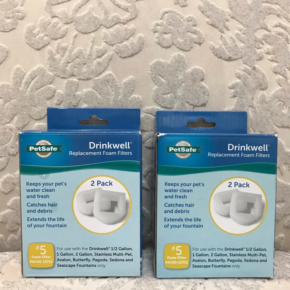 NWT Drinkwell Replacement Foam Filters, 2 Pack - #5 - Lot of 2 (4 Filters Total)